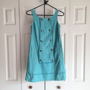 Anthropologie mini dress with pockets size 0, blue teal, retro vibe